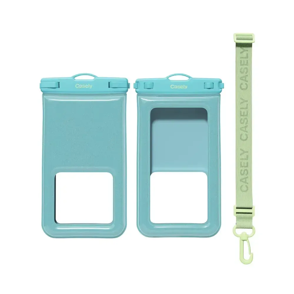 AquaBuddy | Aquamarine Ocean Blue Shimmer Waterproof Phone Pouch - Bansusa