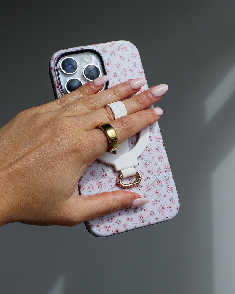 MagRing+ | Bone White Magnetic Adjustable Phone Ring with Keychain - Bansusa