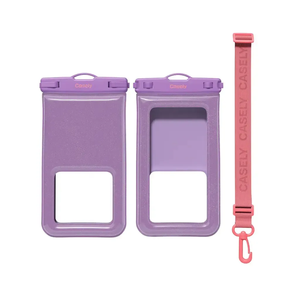 AquaBuddy | Lavender Waves Purple Shimmer Waterproof Phone Pouch - Bansusa