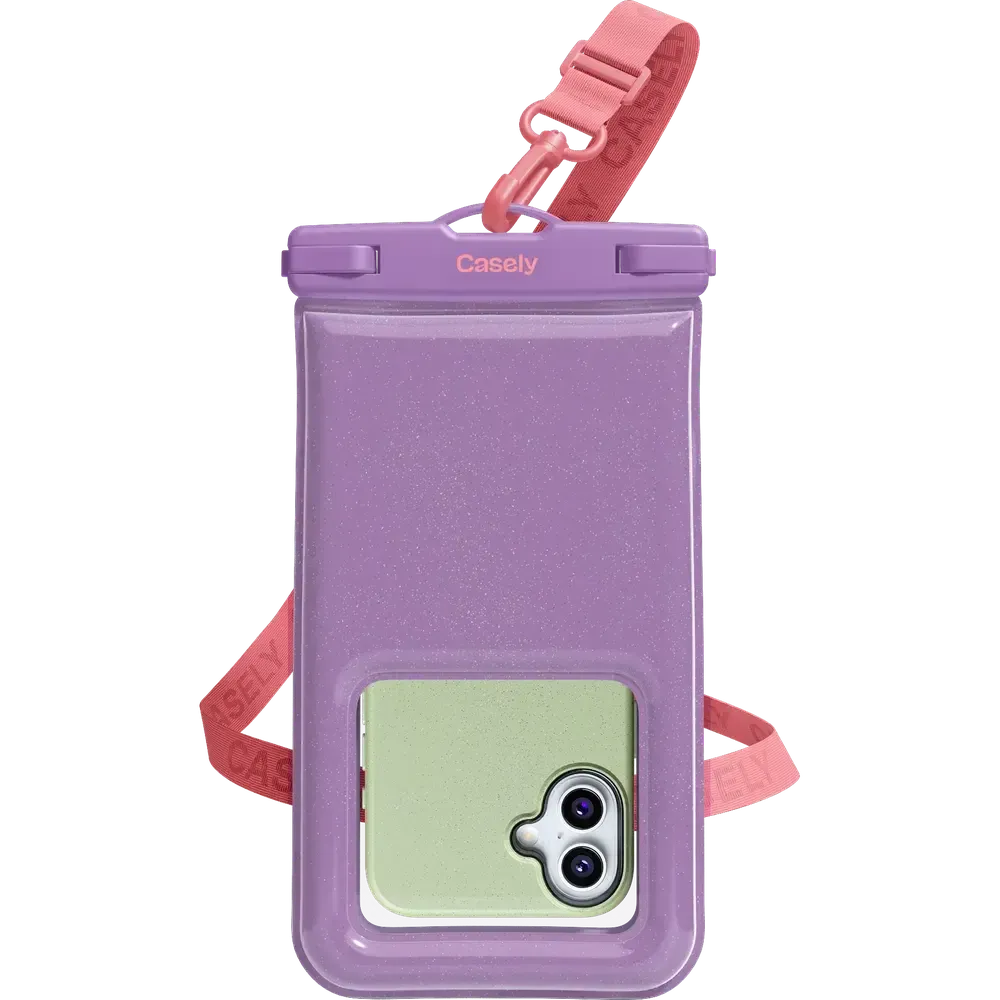 AquaBuddy | Lavender Waves Purple Shimmer Waterproof Phone Pouch - Bansusa