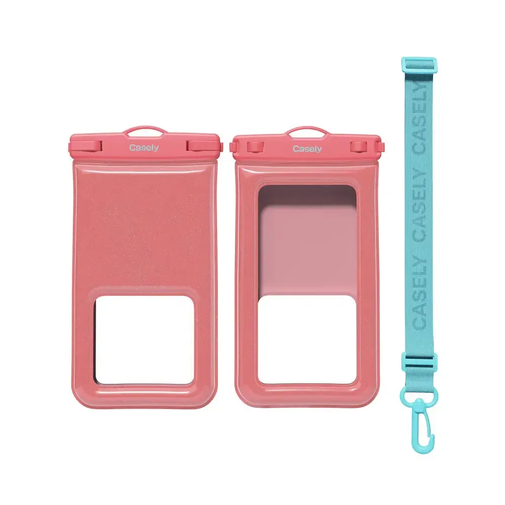 AquaBuddy | Starfish Wishes Coral Pink Shimmer Waterproof Phone Pouch - Bansusa