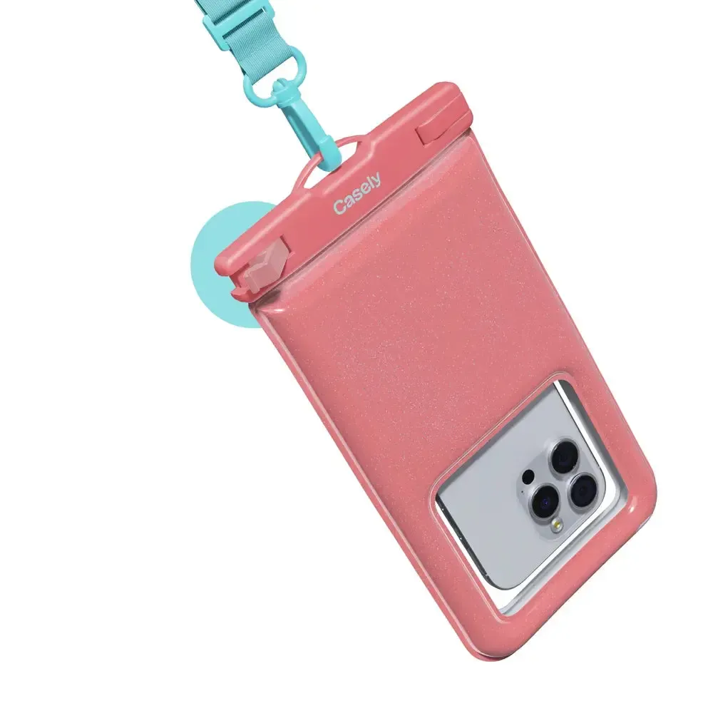 AquaBuddy | Starfish Wishes Coral Pink Shimmer Waterproof Phone Pouch - Bansusa