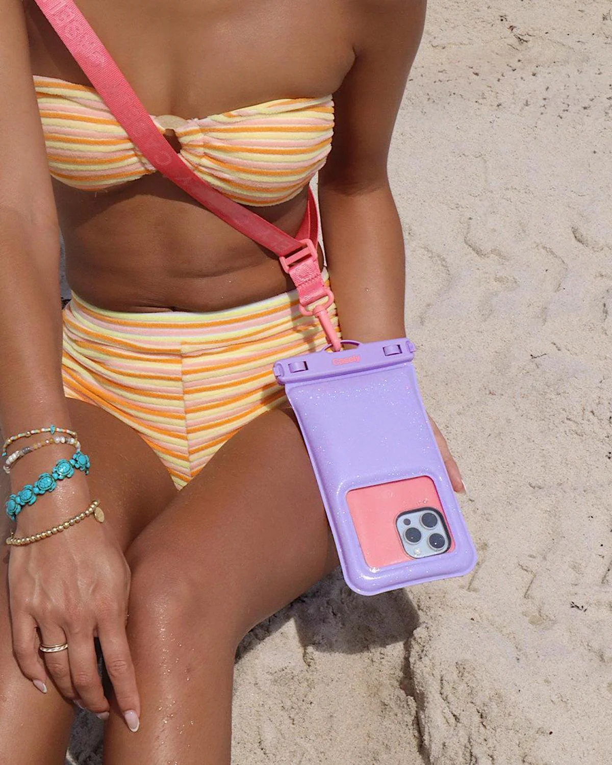 AquaBuddy | Lavender Waves Purple Shimmer Waterproof Phone Pouch - Bansusa