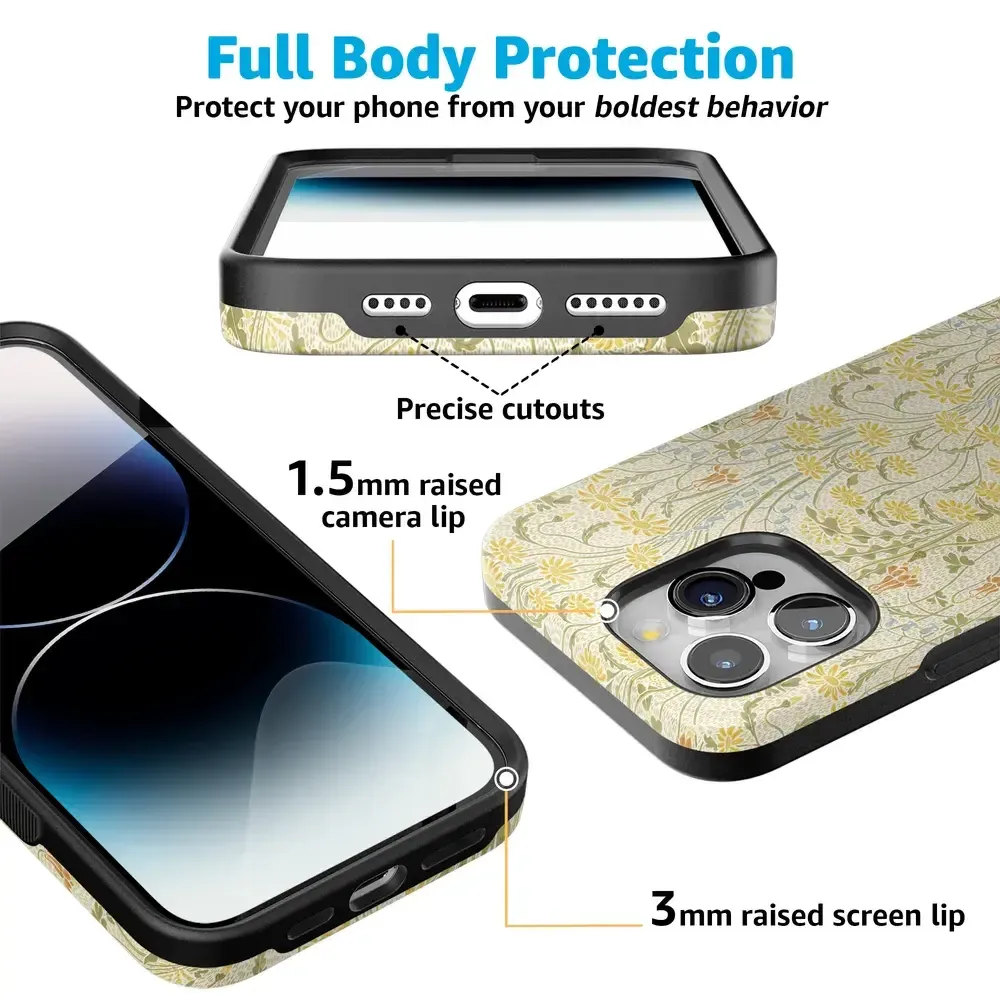 Boho Blooms | Golden Floral Case - Bansusa