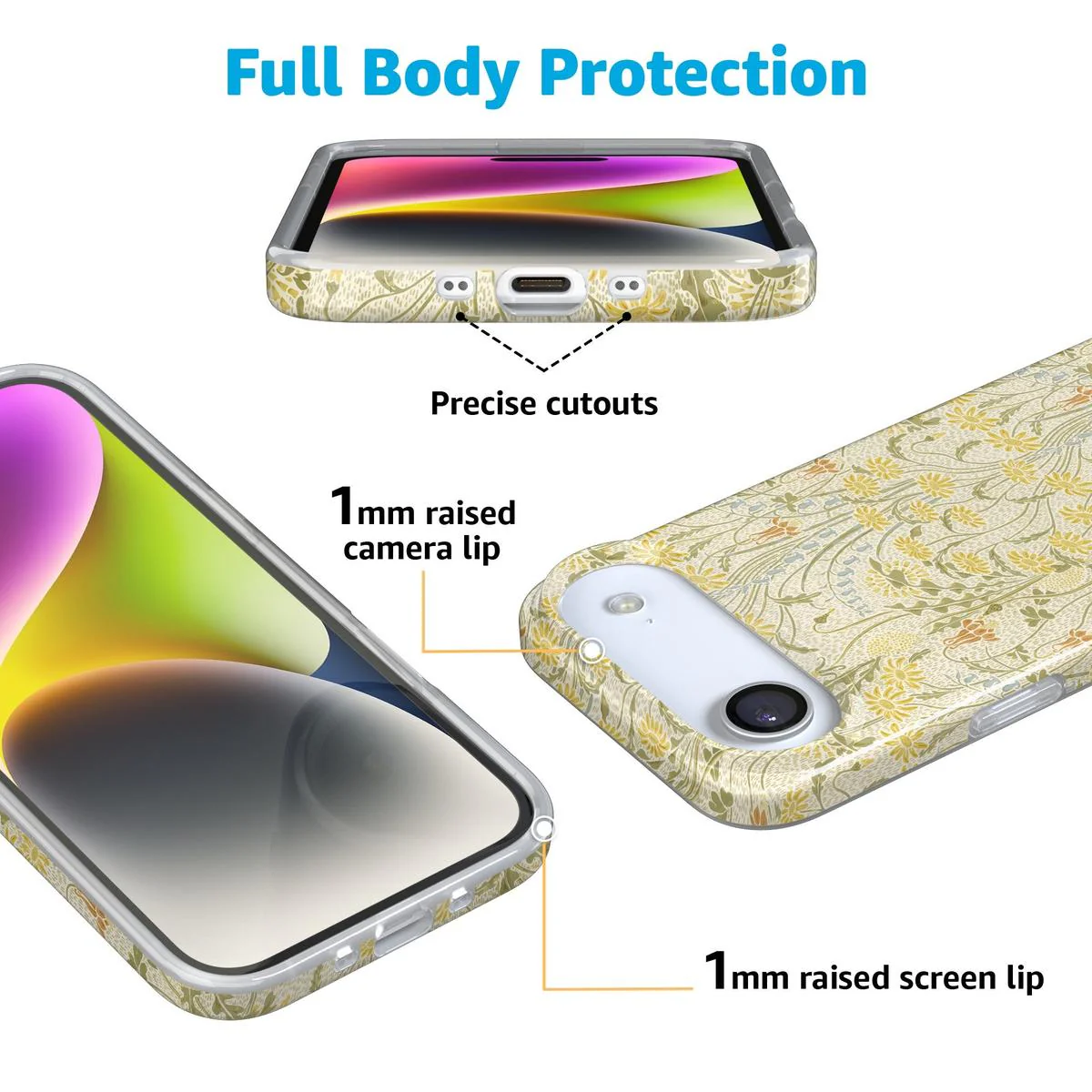 Boho Blooms | Golden Floral Case - Bansusa