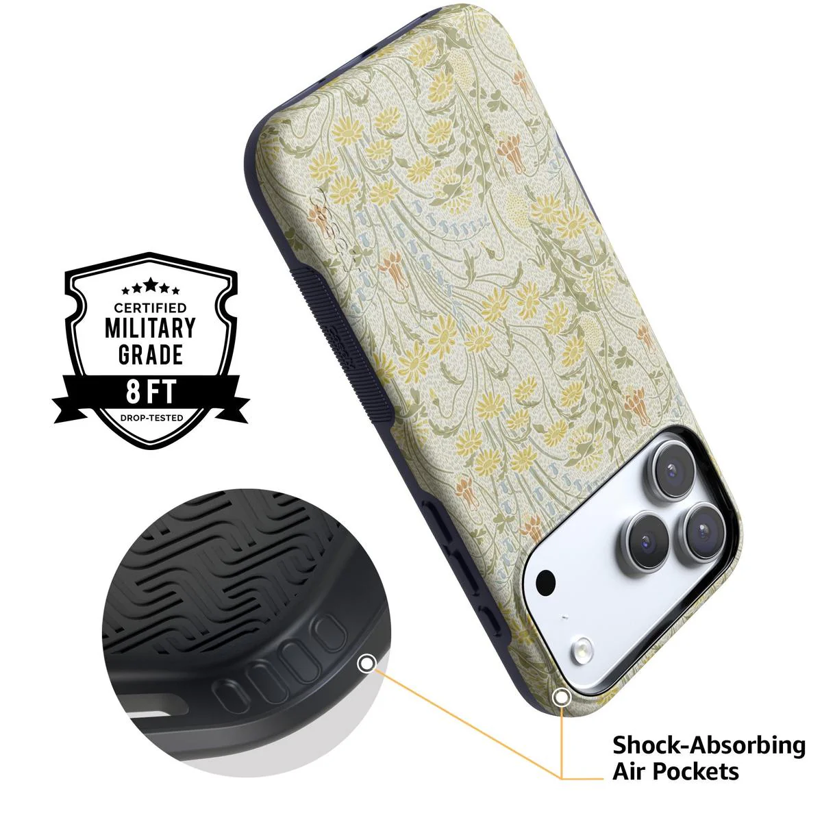 Boho Blooms | Golden Floral Case - Bansusa