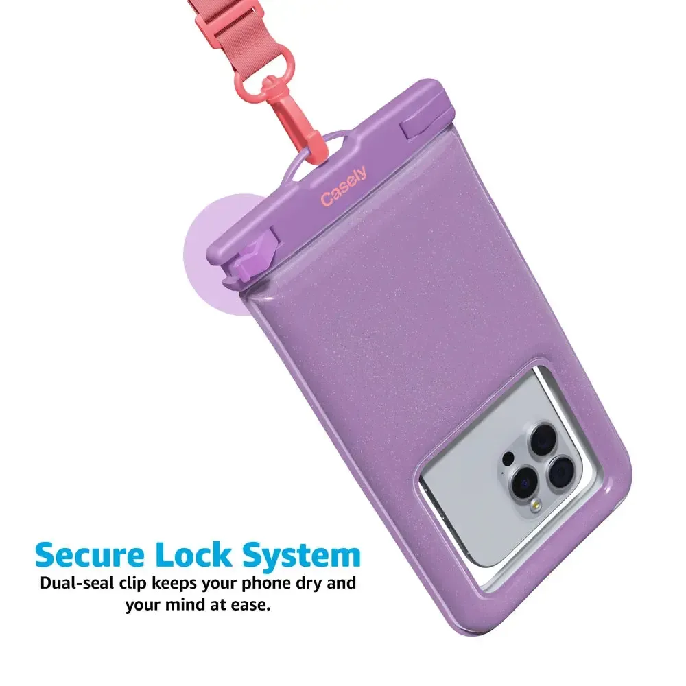 AquaBuddy | Lavender Waves Purple Shimmer Waterproof Phone Pouch - Bansusa